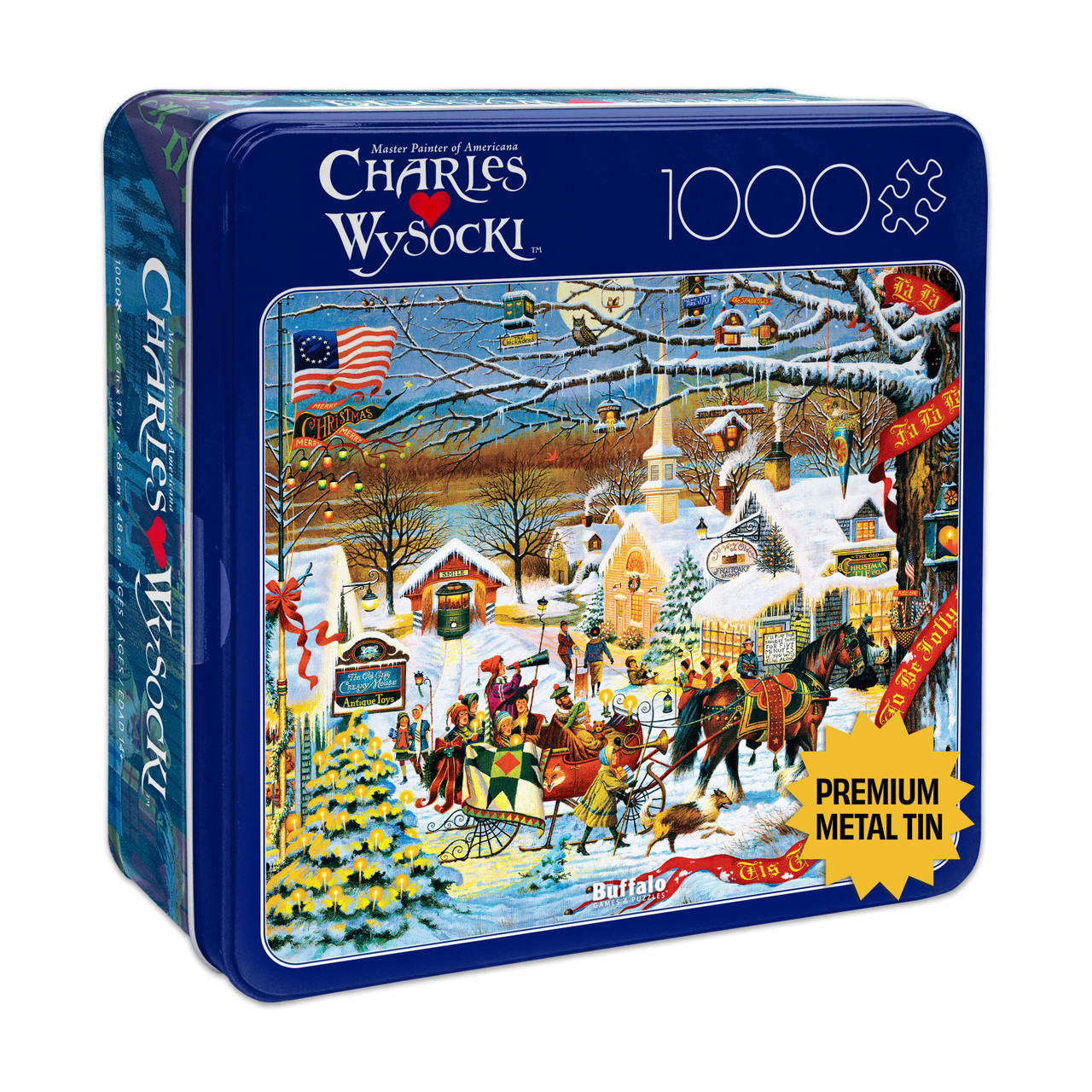 Collector's Tin: Charles Wysocki - Small Town Christmas 1000 Piece