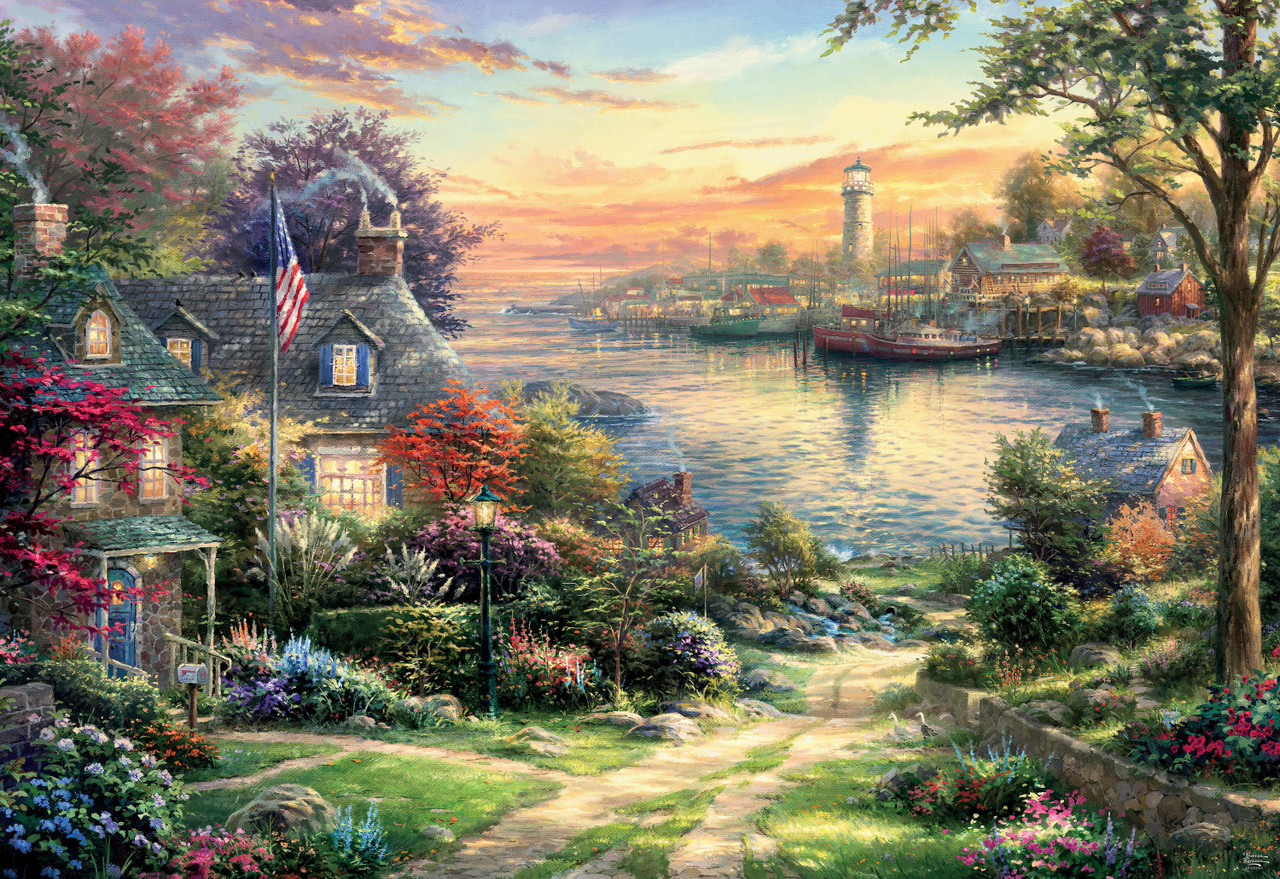 Ceaco Silver Select: Thomas Kinkade New England Harbor 2000 Piece
