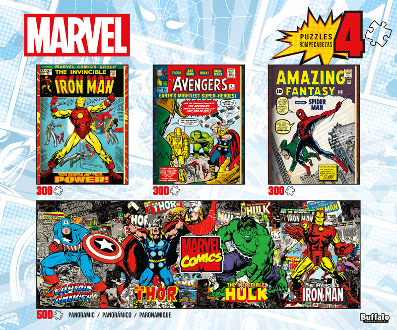 4 X 1 Multipack Marvel Comics 300 & 500 Piece Jigsaw Puzzles