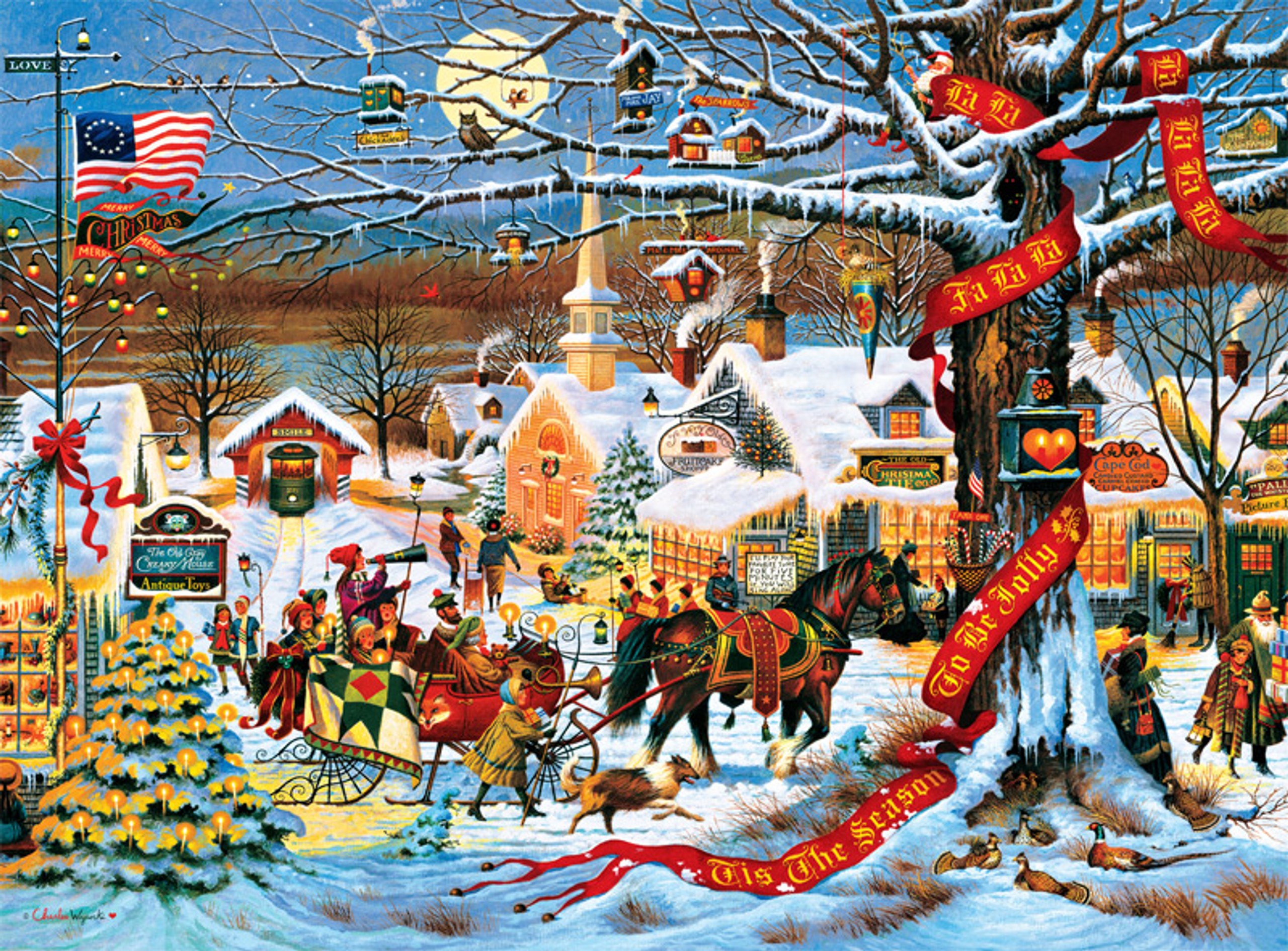 チャールズワイソッキー Charles Wysocki クリスマス Amazon.com: Buffalo Games - Charles Wysocki - A Christmas