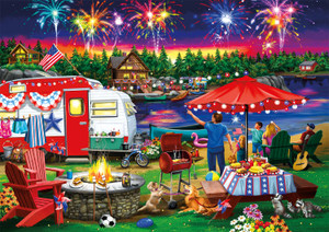 Old Glory: Fourth by the Lake 500 Piece Puzzle Old Glory: Fourth by the Lake 500 Piece Puzzle