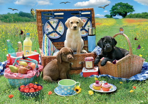 Adorable Animals: Puppy Park Picnic 300 Large Piece Puzzle Adorable Animals: Puppy Park Picnic 300 Large Piece Puzzle