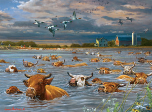 Hautman: Cattle Crossing 1000 Piece Puzzle Hautman: Cattle Crossing 1000 Piece Puzzle