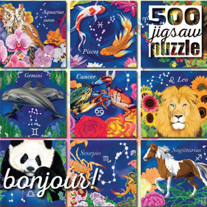Bonjour: Botanical Zodiac 500 Piece Puzzle Bonjour: Botanical Zodiac 500 Piece Puzzle