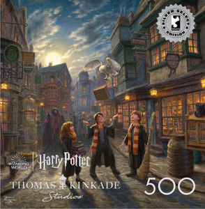 Ceaco Puzzle: Harry Potter Diagon Alley 500 Piece Puzzle (Silver Select Edition) - Giftable Package With Silver Foil Accents Ceaco Puzzle: Harry Potter Diagon Alley 500 Piece Puzzle (Silver Select Edition) - Giftable Package With Silver Foil Accents