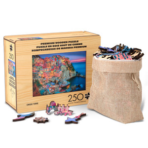 Wood Puzzle: Cinque Terre-Whimsy Pieces 250 Piece Puzzle Wood Puzzle: Cinque Terre-Whimsy Pieces 250 Piece Puzzle