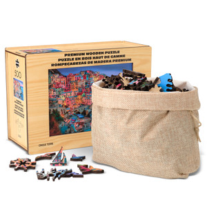 Wood Puzzle: Cinque Terre-Whimsy Pieces 500 Piece Puzzle Wood Puzzle: Cinque Terre-Whimsy Pieces 500 Piece Puzzle