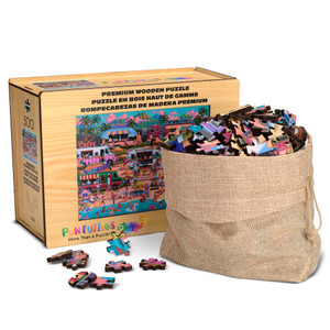 Wood Puzzle: Hawaiian Food Truck Festival 500 Piece Puzzle Wood Puzzle: Hawaiian Food Truck Festival 500 Piece Puzzle