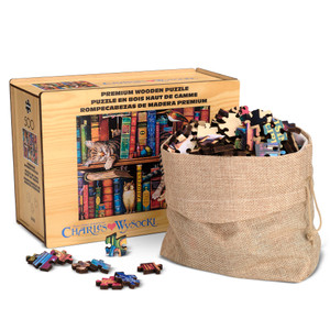 Wood Puzzle: Charles Wysocki: Frederick the Literate 500 Piece Puzzle Wood Puzzle: Charles Wysocki: Frederick the Literate 500 Piece Puzzle