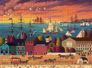 Charles Wysocki: Hoopla at the Harbor 1000 Piece Puzzle Charles Wysocki: Hoopla at the Harbor 1000 Piece Puzzle