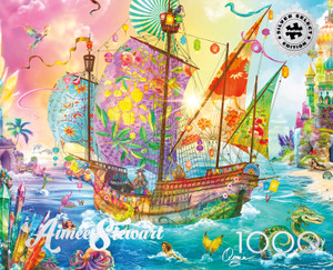 Aimee Stewart: Crystal Dreamship Harbor 1000 Piece Puzzle (Silver Select Edition) - Giftable Package With Silver Foil Accents Aimee Stewart: Crystal Dreamship Harbor 1000 Piece Puzzle (Silver Select Edition) - Giftable Package With Silver Foil Accents