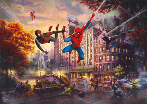 Ceaco Puzzle: Thomas Kinkade/Marvel - Spider-Man and Friends: The Ultimate Alliance  500 Piece Puzzle (Silver Select Edition) - Giftable Package With Silver Foil Accents Ceaco Puzzle: Thomas Kinkade/Marvel - Spider-Man and Friends: The Ultimate Alliance  500 Piece Puzzle (Silver Select Edition) - Giftable Package With Silver Foil Accents