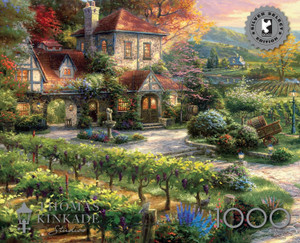 Ceaco Puzzle: Thomas Kinkade: Wine Country Living 1000 Piece Puzzle (Silver Select Edition) - Giftable Package With Silver Foil Accents Ceaco Puzzle: Thomas Kinkade: Wine Country Living 1000 Piece Puzzle (Silver Select Edition) - Giftable Package With Silver Foil Accents