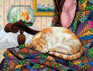 Cats: Sleeping Quilt Cat 750 Piece Puzzle Cats: Sleeping Quilt Cat 750 Piece Puzzle