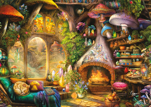 Aimee Stewart: Merry Mushroom Cottage 300 Large Piece Puzzle Aimee Stewart: Merry Mushroom Cottage 300 Large Piece Puzzle