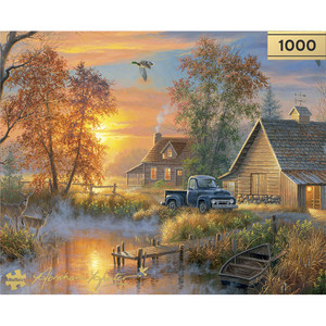 Abraham Hunter Buffalo Gold: Autumn Mist 1000 Piece Puzzle