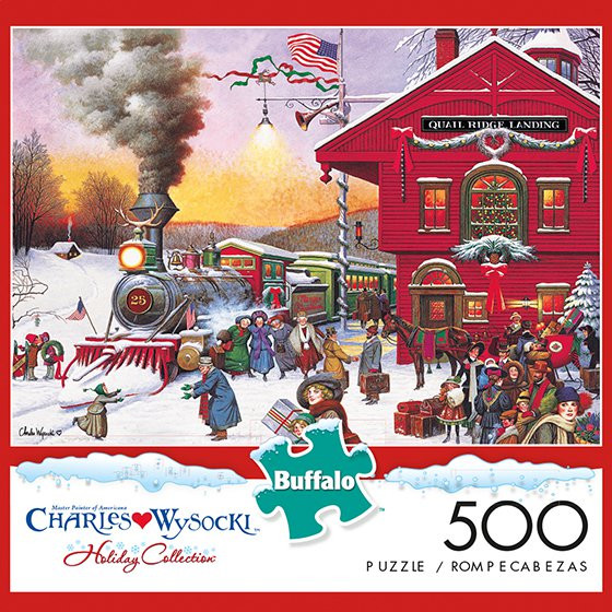 Charles Wysocki Whistle Stop Christmas 500 Piece Jigsaw Puzzle