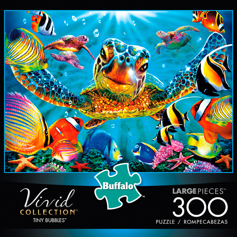 Vivid Tiny Bubbles 300 Large Piece Jigsaw Puzzle Box