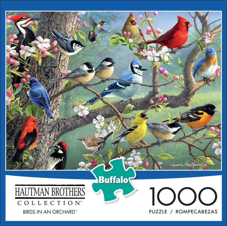 Hautman Brothers Birds in an Orchard 1000 Piece Jigsaw Puzzle Front