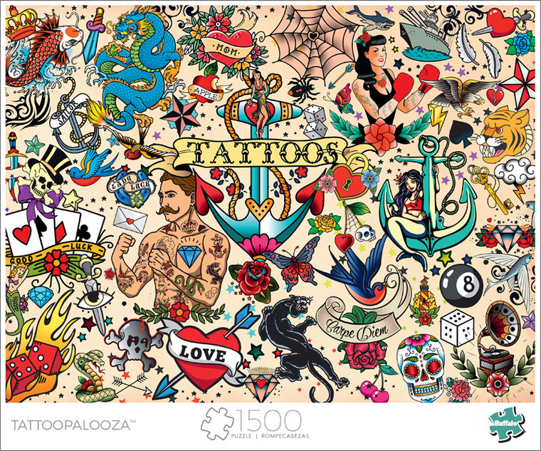 Art of Play Tattoopalooza 1500 Piece Jigsaw Puzzle Front