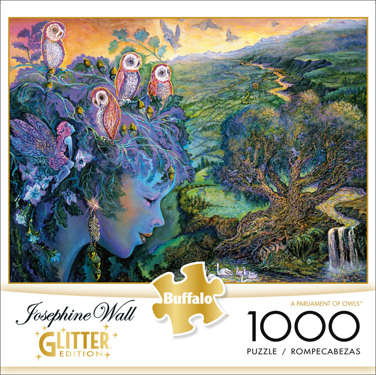 Josephine Wall A Parliament of Owls Glitter Edition 1000 Piece Jigsaw Puzzle Front