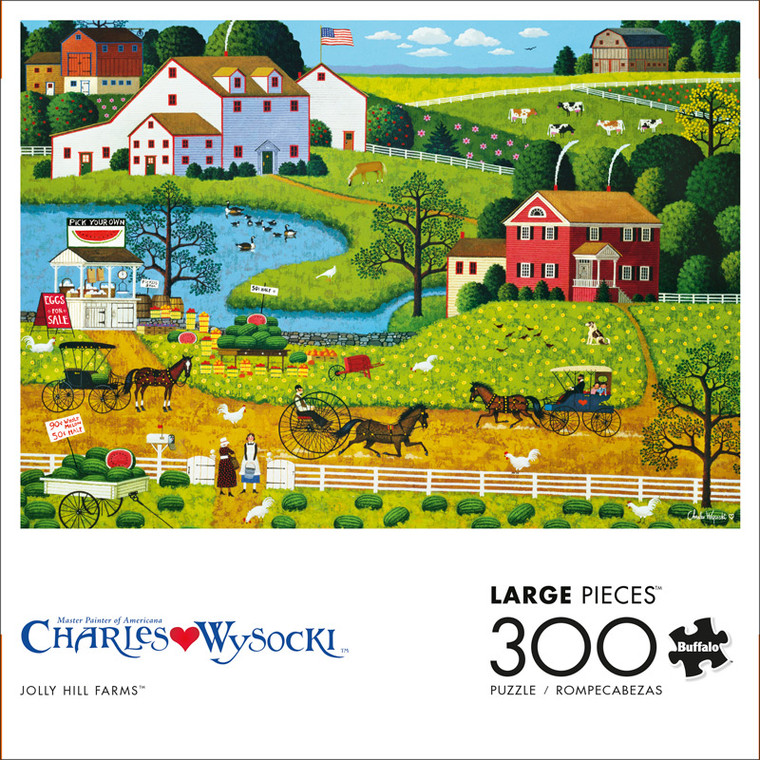 Charles Wysocki Jolly Hill Farms 300 Large Piece Jigsaw Puzzle Front