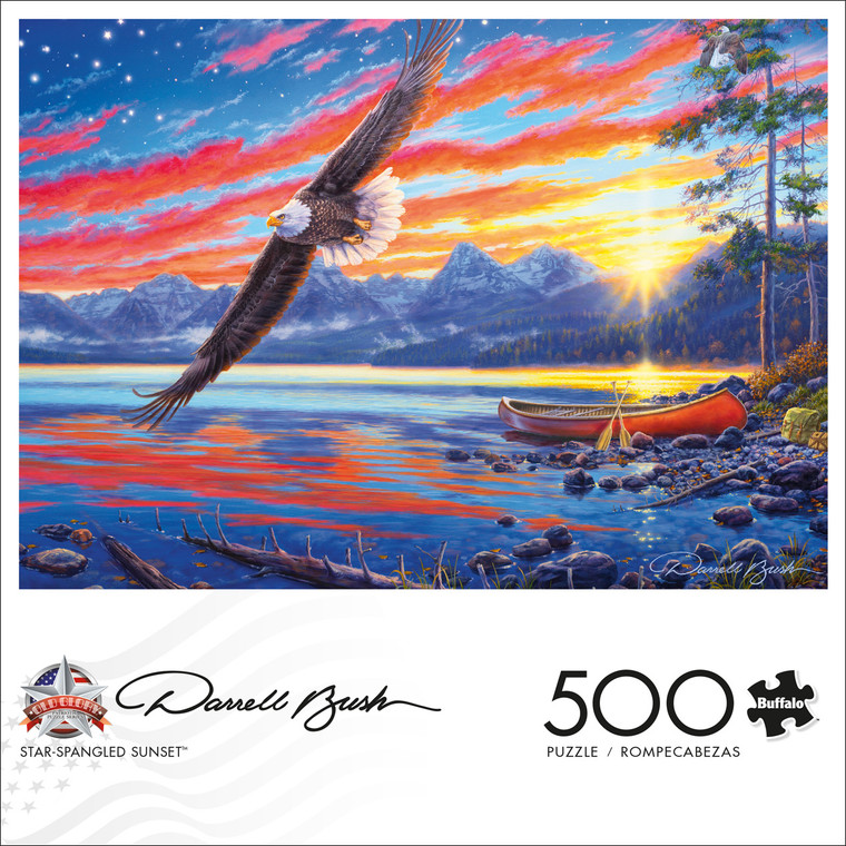 Old Glory: Darrell Bush: Star-Spangled Sunset 500 Piece Jigsaw Puzzle