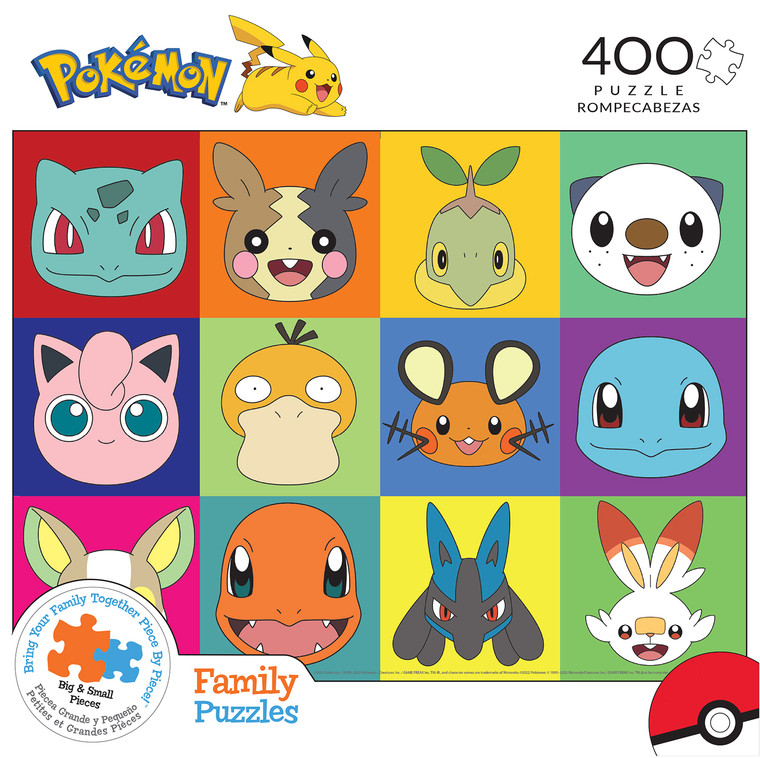 Family Puzzles:  Pokemon Faces 400 Piece Jigsaw Puzzle