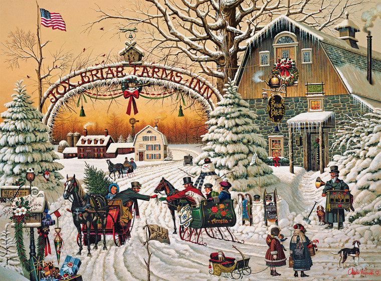 チャールズワイソッキー Charles Wysocki クリスマス Charles Wysocki Whistle Stop Christmas 500 Piece Jigsaw Puzzle