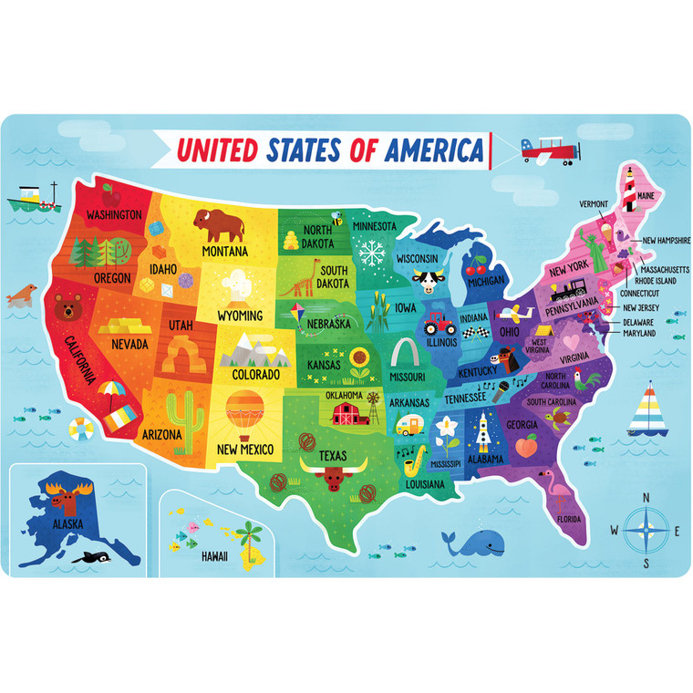 Little buffalo map of the usa jigsaw puzzle - kids puzzles: ages 4+