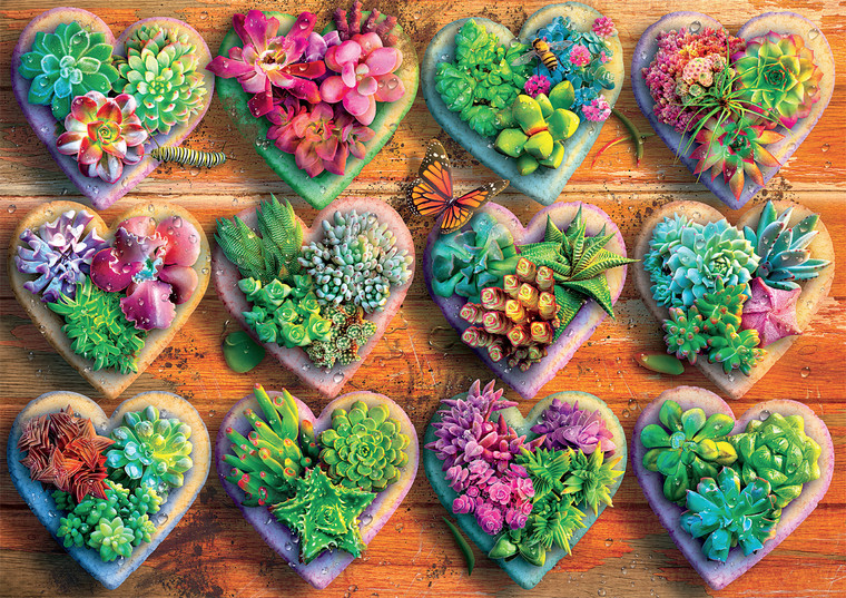 Vivid: Heart Succulents 300 Piece Puzzle