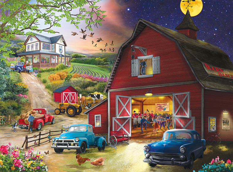 Night & Day: Farm Life Day and Night 1000 Piece Puzzle