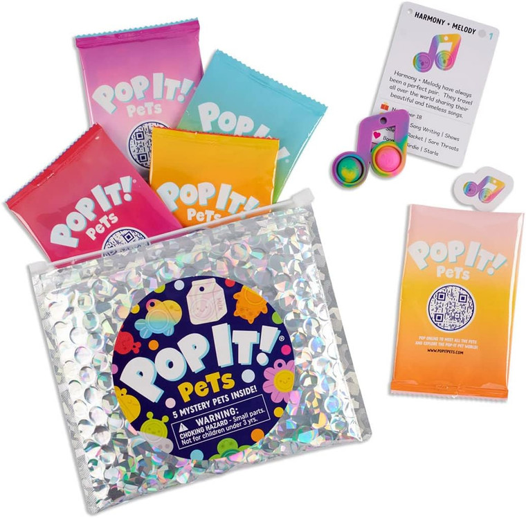 Pop It! Pets Collectables Season 1 - Mystery Bag : Fidget and Sensory Toy