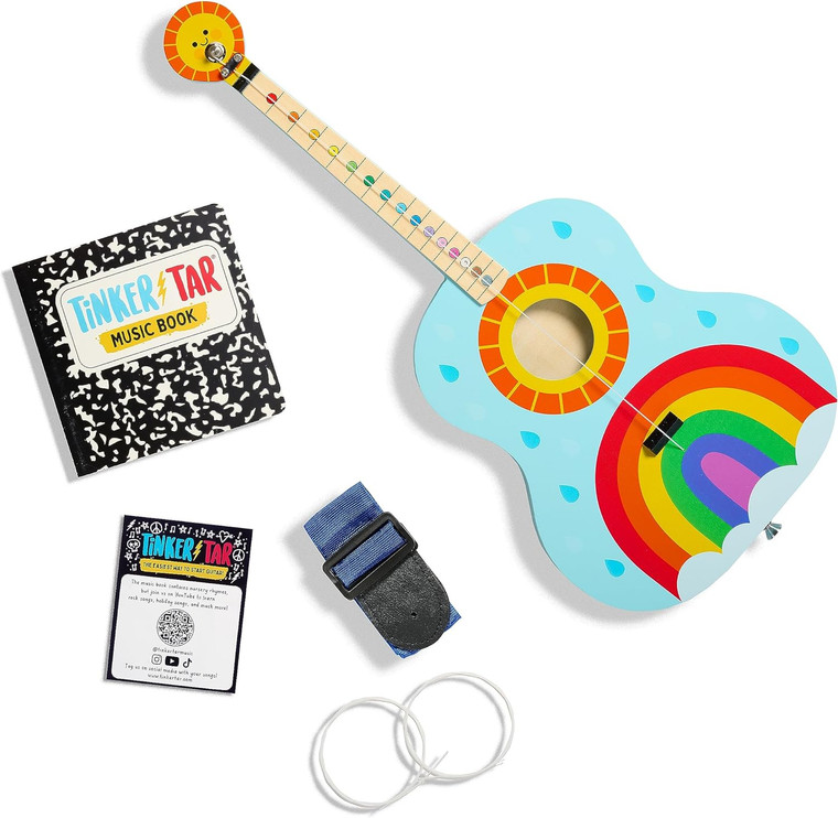 Tinkertar  - Rainbow Acoustic Guitar - 1 Stringed Guitar for Kids: Intro to Music