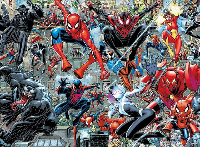 Marvel - Spider-verse 1000 Piece Puzzle - Silver Select: Giftable Box With Silver Foil Accents