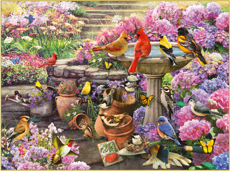 Buffalo Gold: Birder's Garden 1000 Piece Puzzle