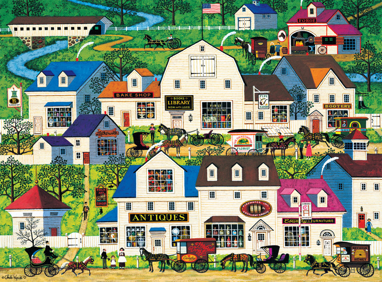 Charles Wysocki: Shops and Buggies 1000 Piece Puzzle