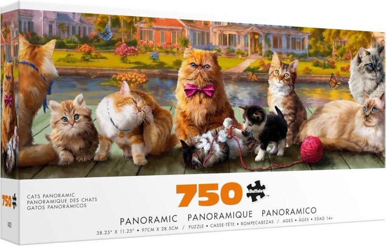 Cats Panoramic 750 Piece Panoramic Puzzle