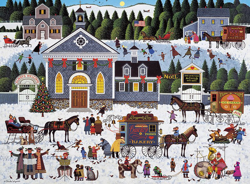 Charles Wysocki Churchyard Christmas 1000 Piece Jigsaw Puzzle