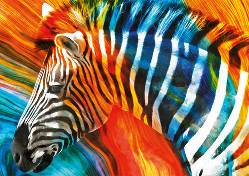 colorful zebra painting