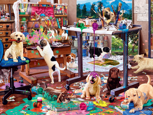 Dog Days: Dogs in the Library 750 Piece Puzzle