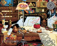 Charles Wysocki: Maggie the Messmaker 1000 Piece Puzzle - Silver Select: Giftable Box With Silver Foil Accents