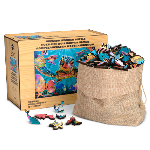 Wood Puzzle: Tiny Bubbles-Whimsy Pieces 500 Piece Puzzle