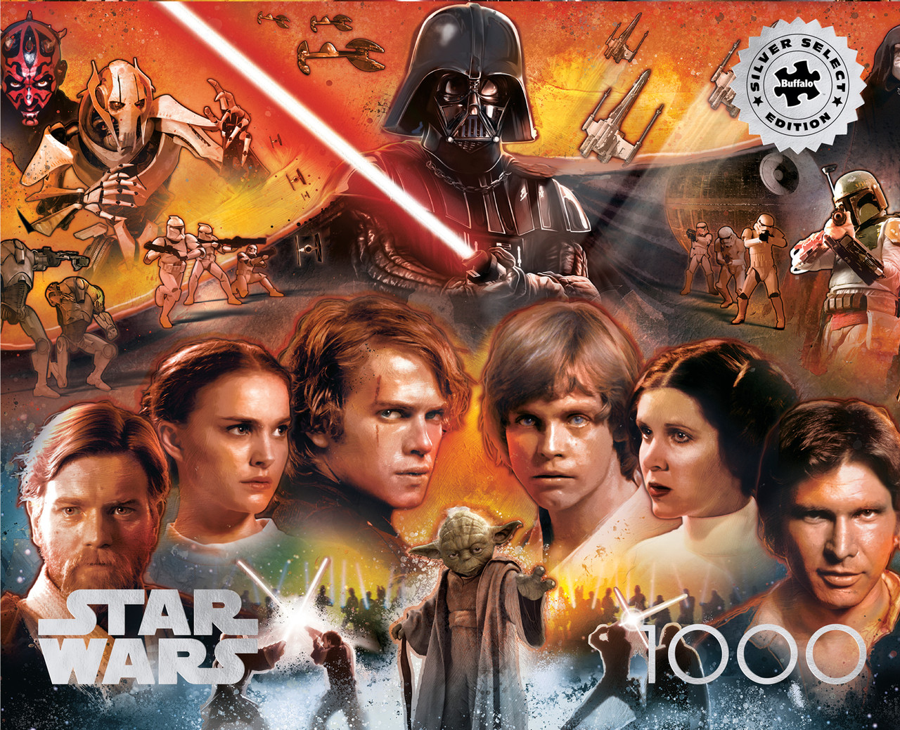 Star Wars - Balance and Redemption 1000 Piece Puzzle - Silver Select: Giftable Box With Silver Foil Accents