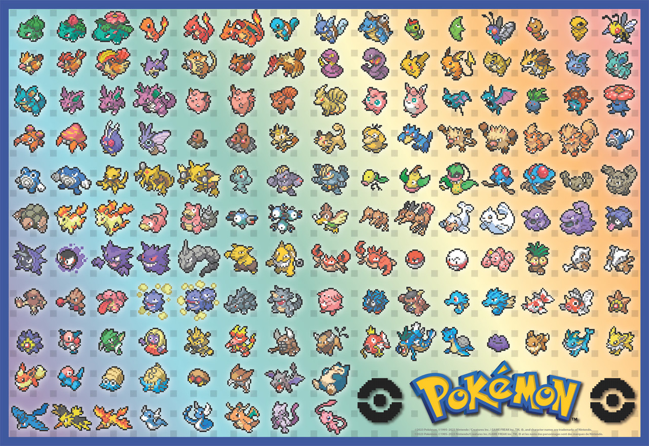 Pokemon - Retro Pixel Pokemon Chart 2000 Piece Puzzle