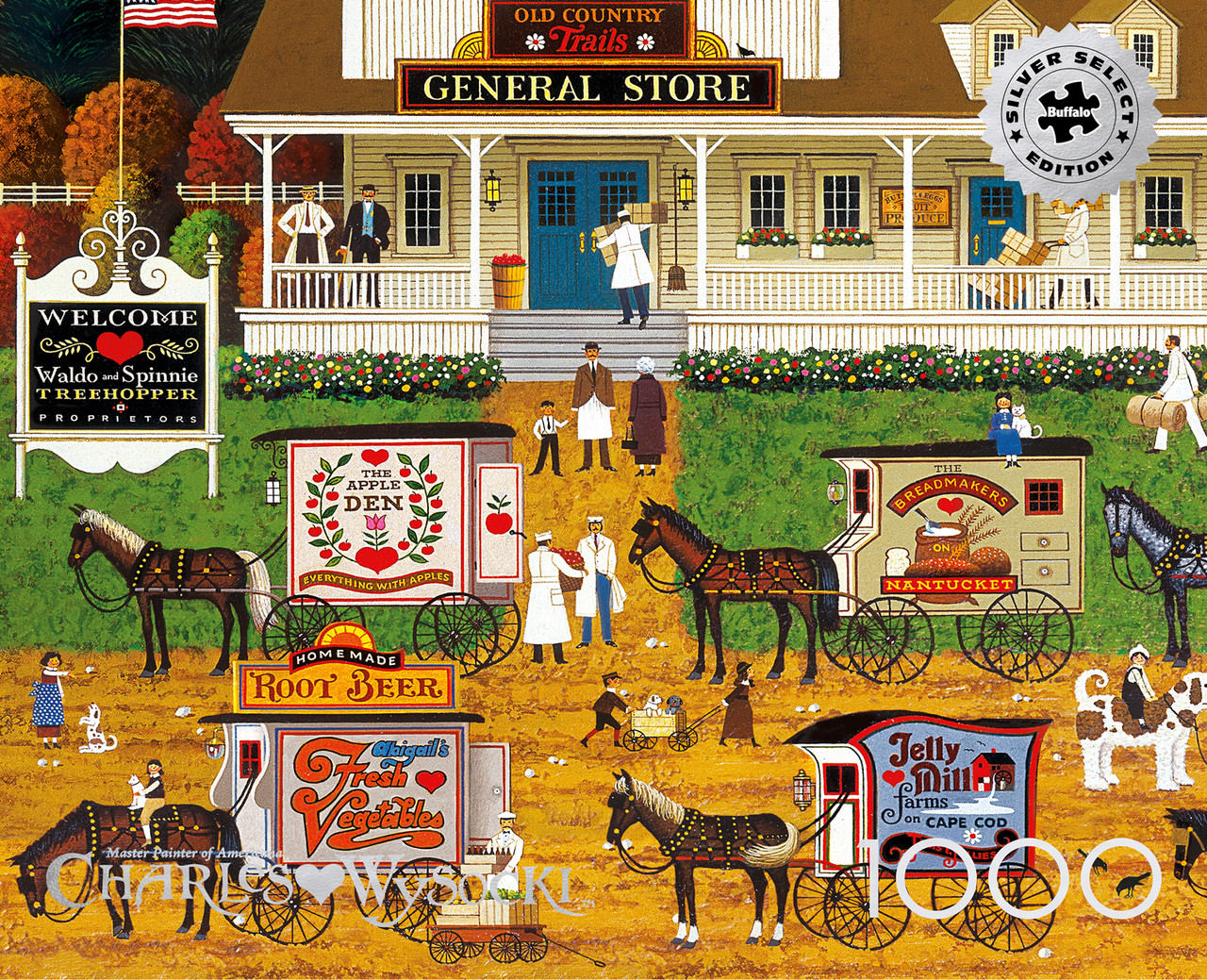 Charles Wysocki: Storin' Up 1000 Piece Puzzle (Silver Select Edition) - Giftable Package With Silver Foil Accents