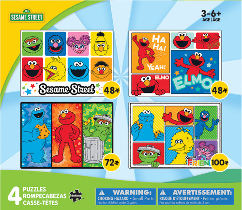 Sesame Street Multipack 4 in1 Kids Puzzles 48-piece, 72-piece, 100