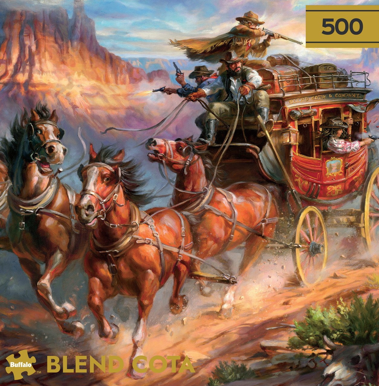 Gold: Wild Wild West 500 Piece Puzzle (Premium Giftable Gold Box)