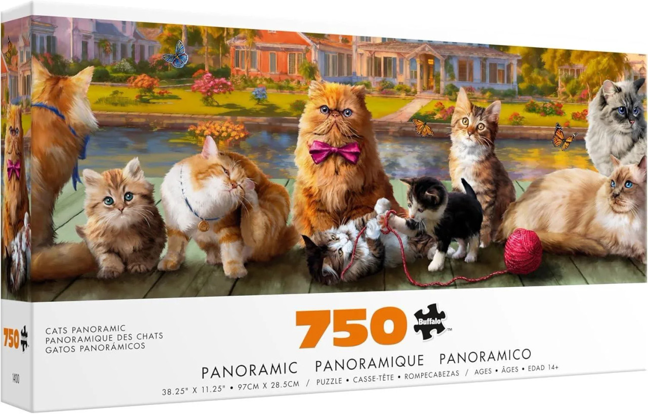 Cats Panoramic 750 Piece Panoramic Puzzle