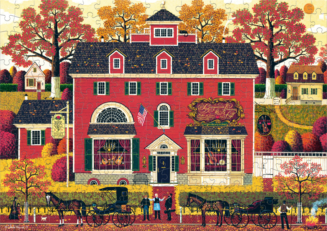 Charles Wysocki AMERICANA: Benjamin's Music Store 500 Piece Puzzle
